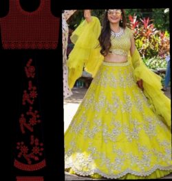 Yellow embroidery dress with handmade and embroidery style