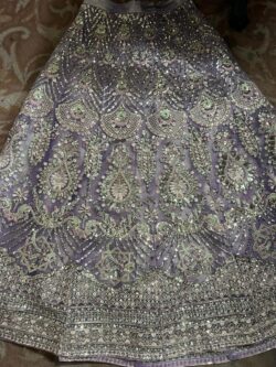 Purple embroidery dress with handmade and embroidery style