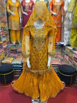 Yellow embroidery dress with handmade and embroidery style