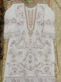 White embroidery dress with handmade and embroidery style