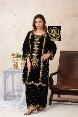 Black embroidery dress with handmade and embroidery style