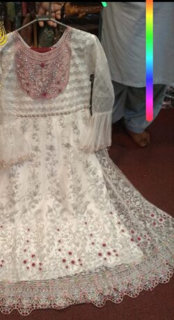 White embroidery dress with handmade and embroidery style