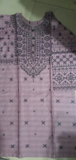 Purple embroidery dress with sequences and embroidery style