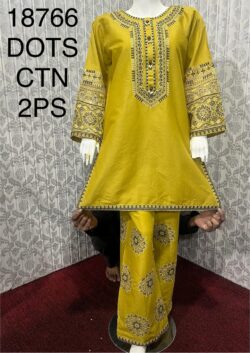 Green embroidery dress with sequences and embroidery style