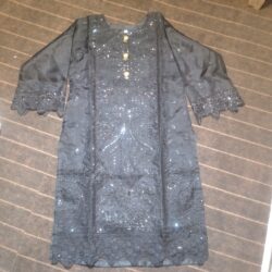Gray embroidery dress with handmade and embroidery style