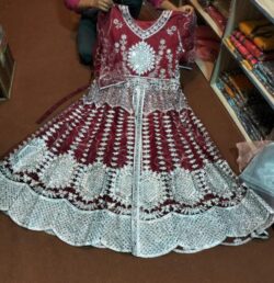 Red embroidery dress with handmade and embroidery style