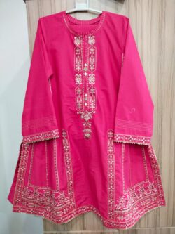 Pink embroidery dress with embroidery style