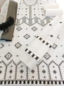 White embroidery dress with embroidery style