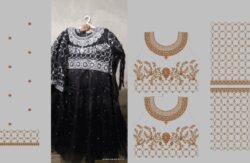 Black embroidery dress with embroidery style