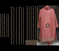 Pink embroidery dress with handmade and embroidery style