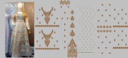 Skin embroidery dress with sequences and embroidery style