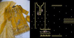 Yellow embroidery dress with handmade and embroidery style
