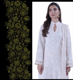 White embroidery dress with embroidery style