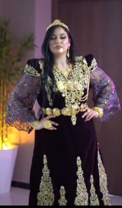 Black embroidery dress with sequences and embroidery style