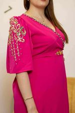 Pink embroidery dress with embroidery style