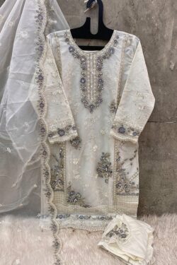 White embroidery dress with handmade and embroidery style