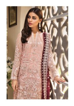 Pink embroidery dress with handmade and embroidery style
