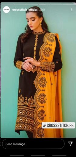 Black embroidery dress with sequences and embroidery style