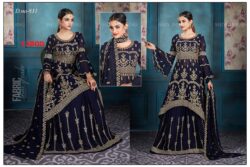 Blue embroidery dress with embroidery style
