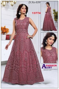 Purple embroidery dress with sequences and embroidery style