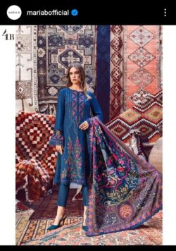 Blue embroidery dress with embroidery style