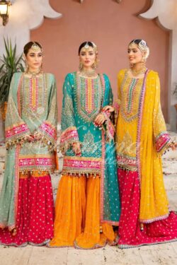 Ferozi embroidery dress with handmade and embroidery style