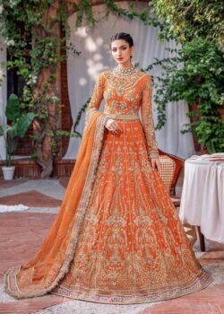 Orange embroidery dress with handmade and embroidery style
