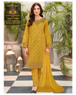 Yellow embroidery dress with sequences and embroidery style