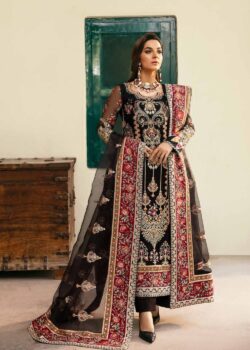 Black embroidery dress with handmade and embroidery style