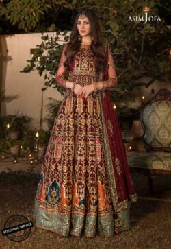 Mehroon embroidery dress with handmade and embroidery style