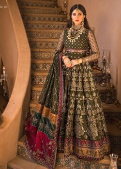 Mehandi embroidery dress with sequences and embroidery style